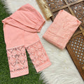 Peach Handcrafted Lucknow Chikankari Muslin Coord Set