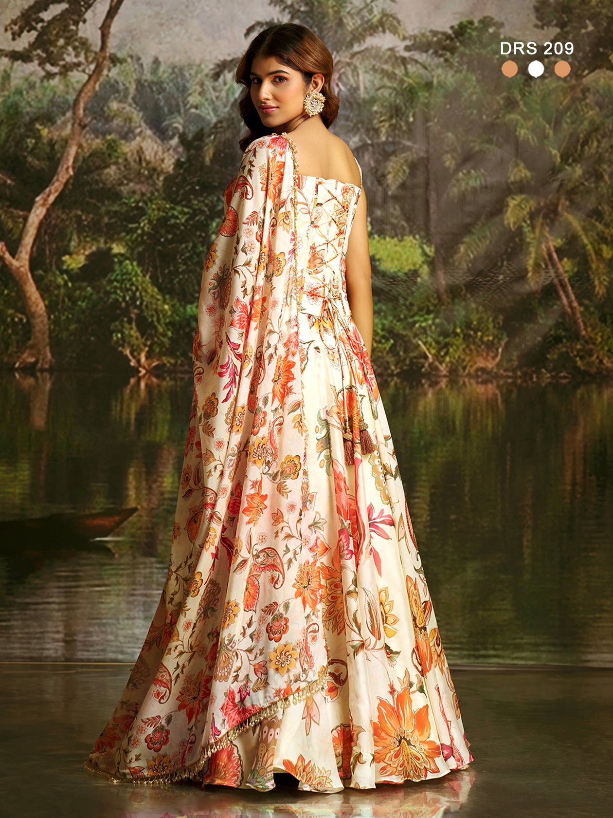 Ethereal Flora: Hand-Embellished Georgette Corset Lehenga Set (Latest)