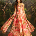 Peach Floral Handwork Designer Corset-Lehenga Set (Latest)