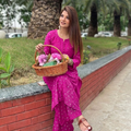 Pink Handcrafted Chikankari Chanderi Silk Co-ord Set