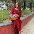 Red Handcrafted Chikankari Chanderi Silk Co-ord Set