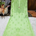 Green Exquisite 3D Handwork Modal Lucknow Chikankari Kurta Set