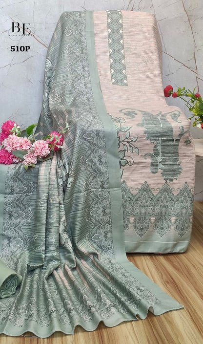 Premium Kashmiri Work Pashmina Silk Suits in 2 Colors (New)