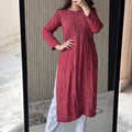 Maroon Exquisite 3D Handwork Modal Lucknow Chikankari Kurta Set