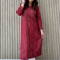 Exquisite Maroon 3D Chikankari Modal Kurta with Palazzo Set