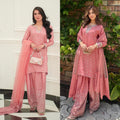 Peach Shehnai Designer Farshi Salwar Suit with Multi-Work Embroidery