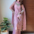 Pink Shabnam Moti Work Georgette Palazzo Suit