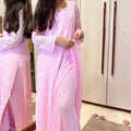 Baby Pink Elegant Viscose Lucknow Chikankari Handwork Ensemble (New)
