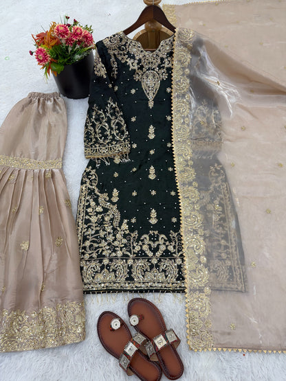 Designer salwar suit flat lay