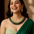Classic Premium Green Kundan Necklace Set