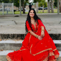 Red Ready-to-Wear Double Layer Lehenga Choli for Women