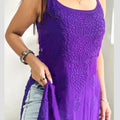 Premium Purple Viscose Sleeveless Kurti