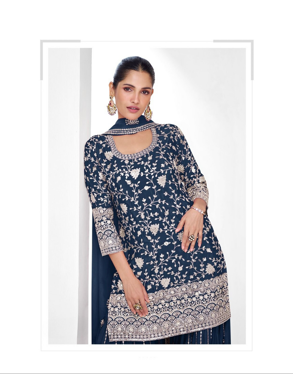 Women’s Premium Chinon Kurti Set with Swarovski Highlights and Khatli Handwork – XL to XXL main image 0