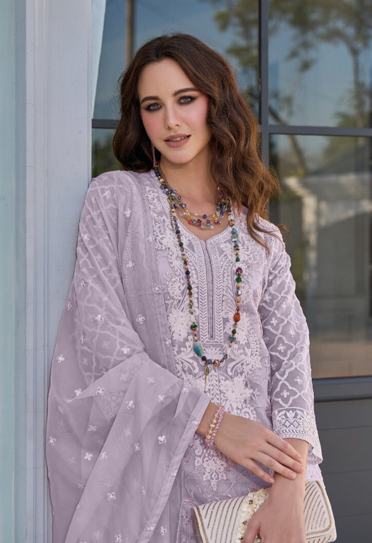 Lavendar Premium Pakistani Suits with Dupatta