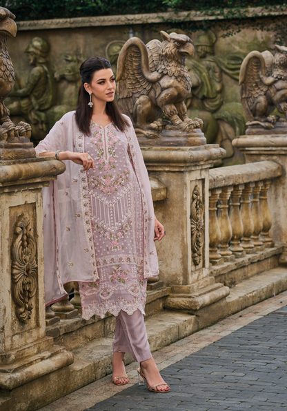 Dusty Pink Salwar Kameez Pakistani Suits with Dupatta