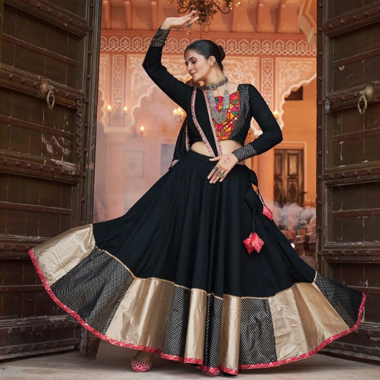 Black Premium Navratri Chaniya Choli for Garba and Dandiya