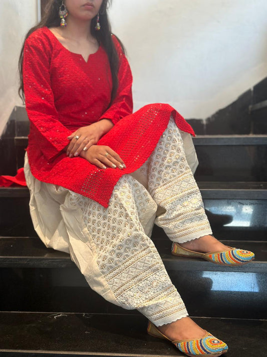 Red Sequence Chikan Patiala Ensemble