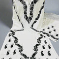White Kurta Palazzo Set with Lucknow Chikankari Work