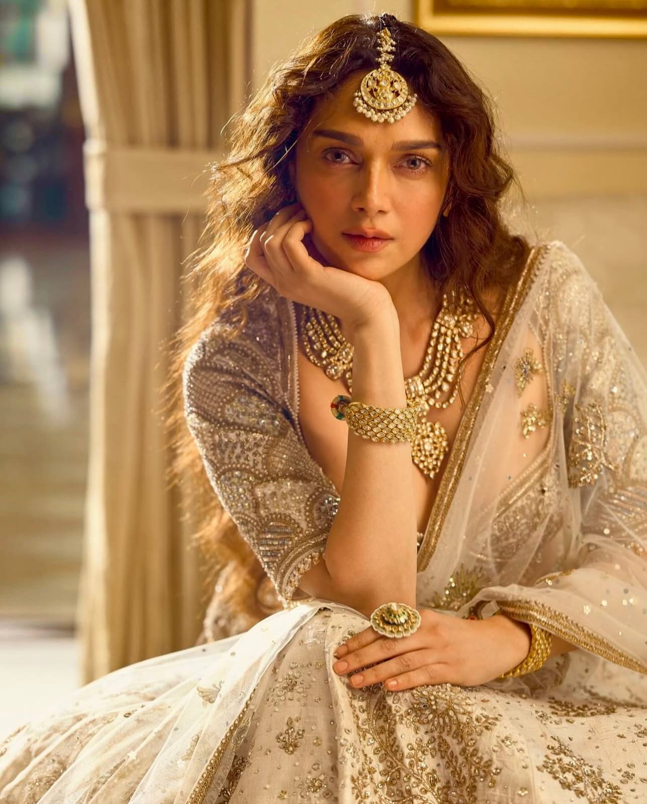 Golden Wedding Guest Lehenga Choli - Classic Indian Design