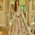 Golden Wedding Guest Lehenga Choli - Classic Indian Design