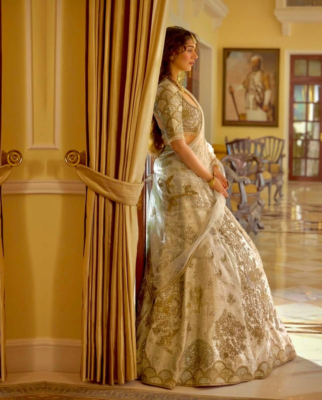 Golden Wedding Guest Lehenga Choli - Classic Indian Design