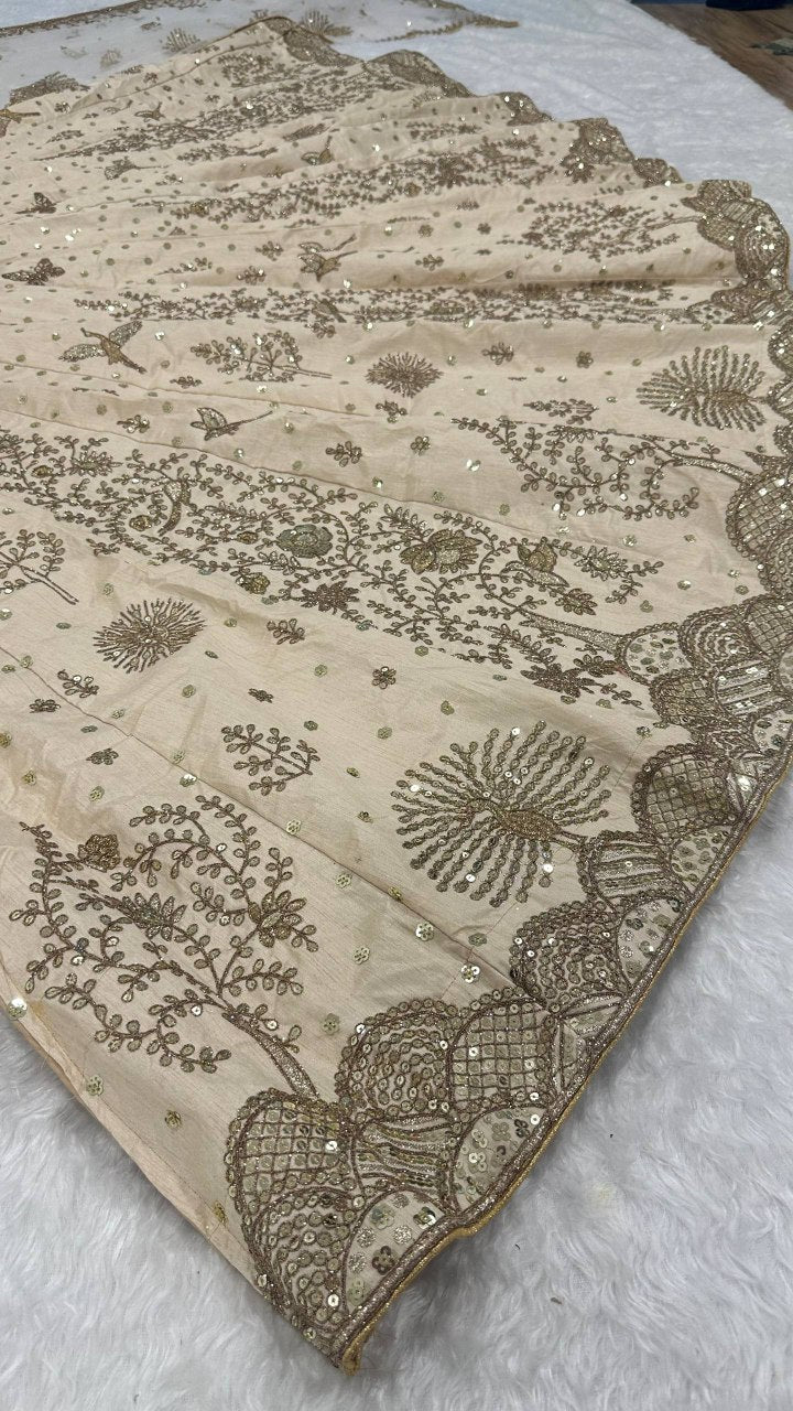 Golden Wedding Guest Lehenga Choli - Classic Indian Design