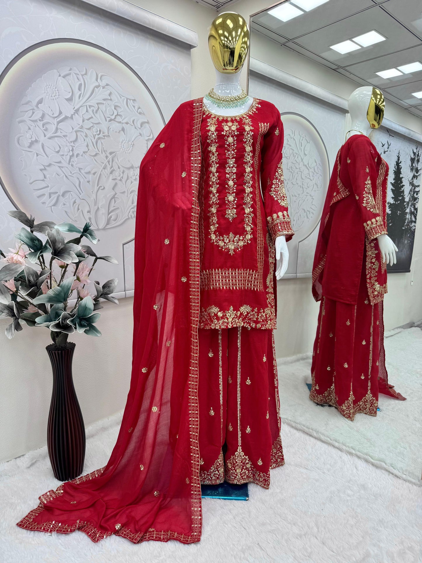Red Karwa Chauth Designer Suit Set (Limited Stock)