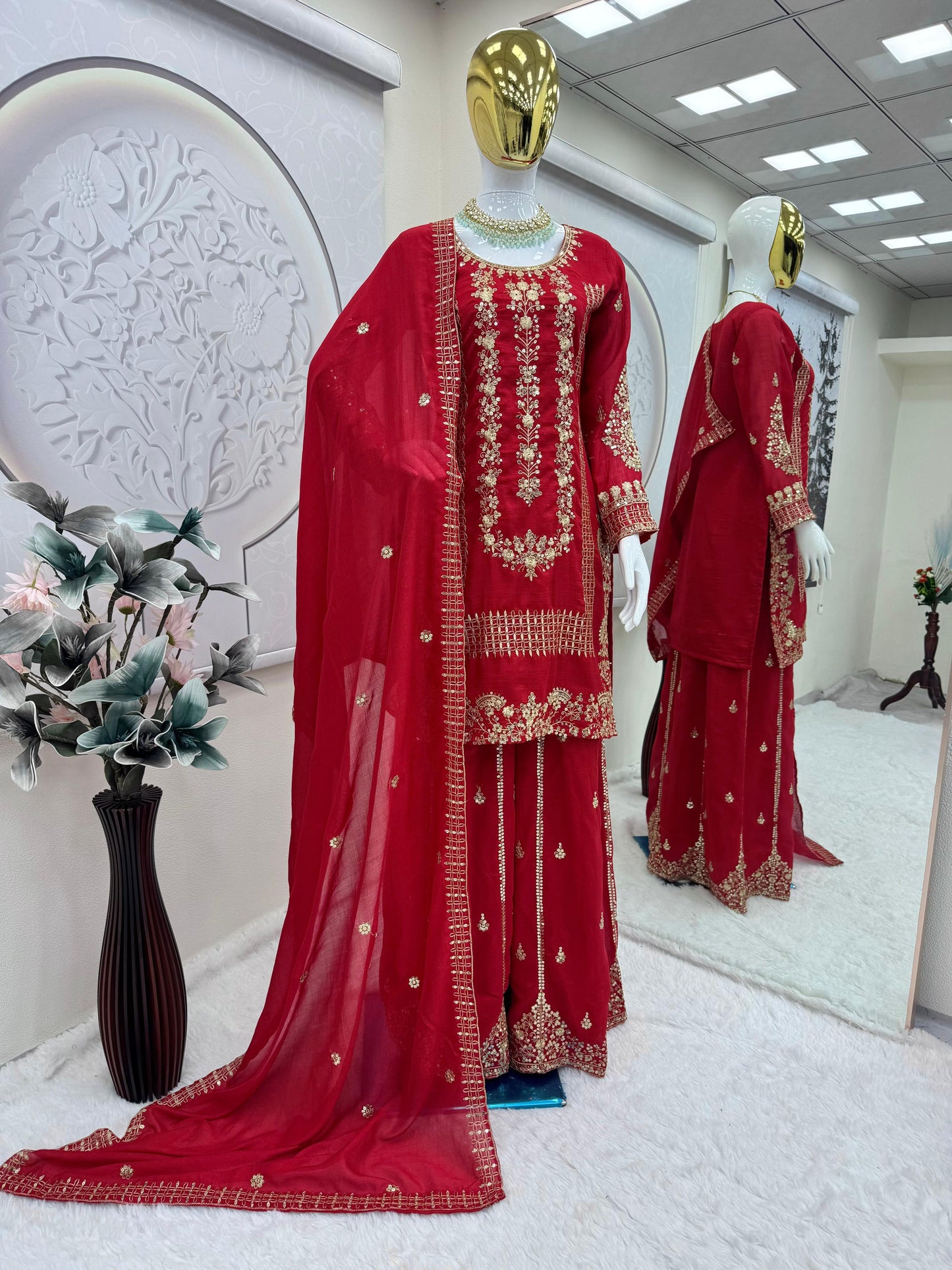 Red Karwa Chauth Designer Suit Set (Limited Stock)