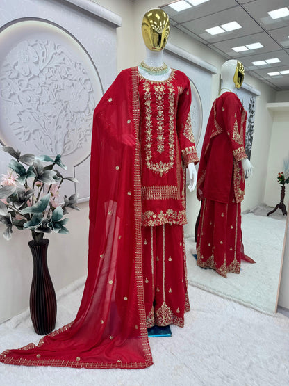 Red Karwa Chauth Designer Suit Set (Limited Stock)