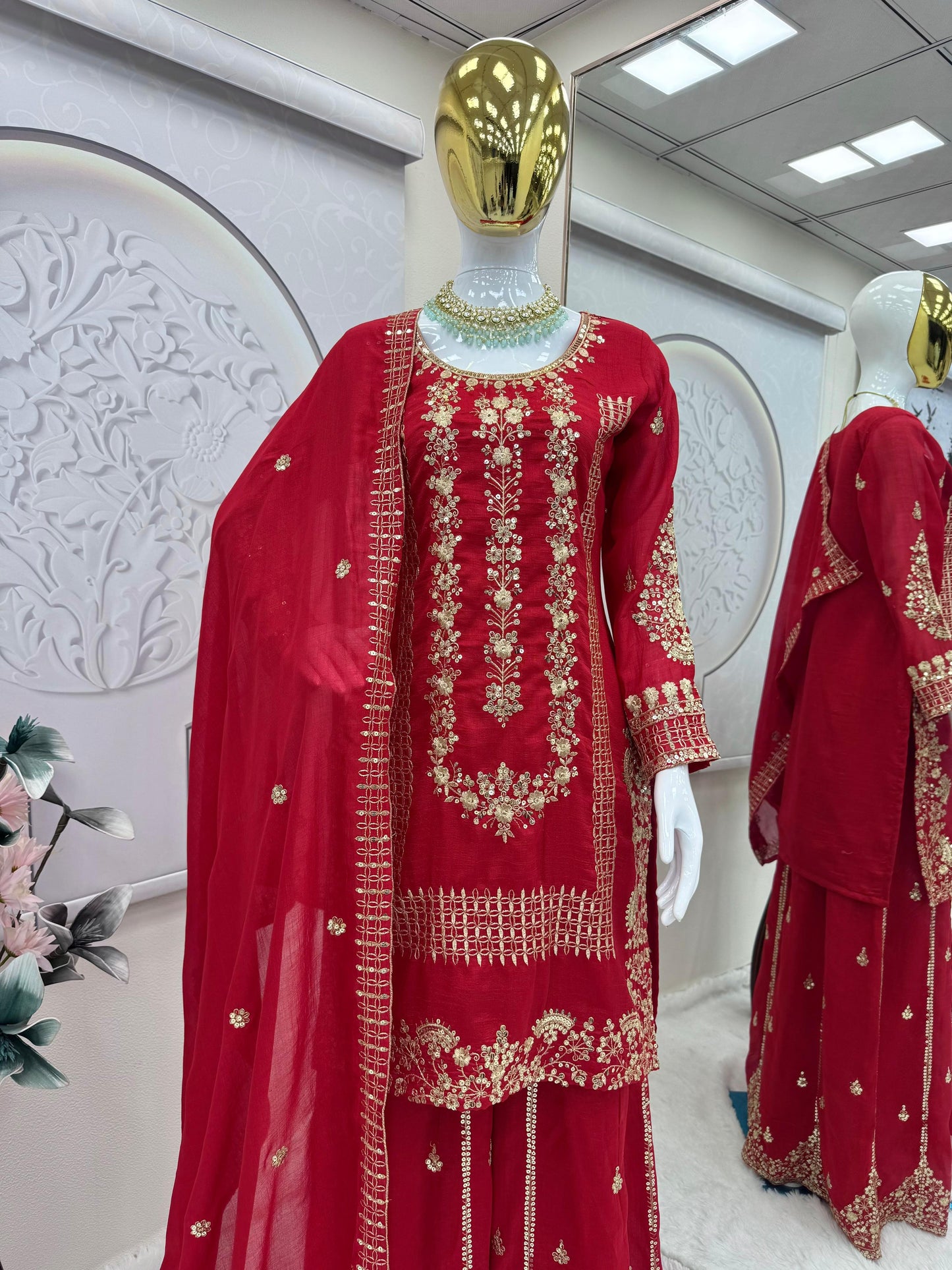Red Karwa Chauth Designer Suit Set (Limited Stock)