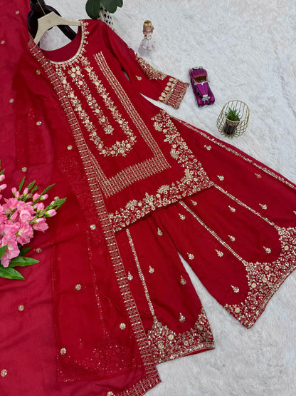 Red Karwa Chauth Designer Suit Set (Limited Stock)