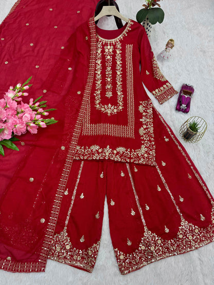 Red Karwa Chauth Designer Suit Set (Limited Stock)