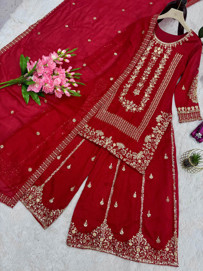 Red Karwa Chauth Designer Suit Set (Limited Stock)