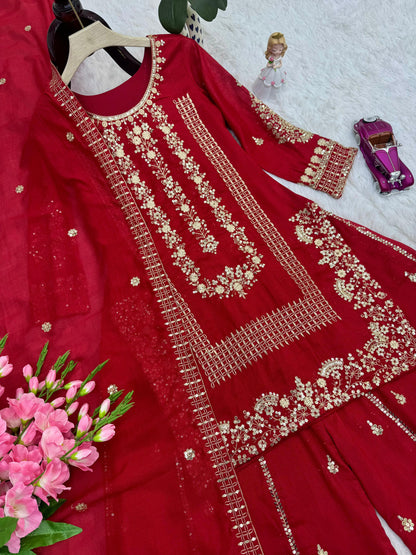 Red Karwa Chauth Designer Suit Set (Limited Stock)