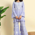Lavendar Lucknowi Chikankari Modal Short Kurta & Gharara Set