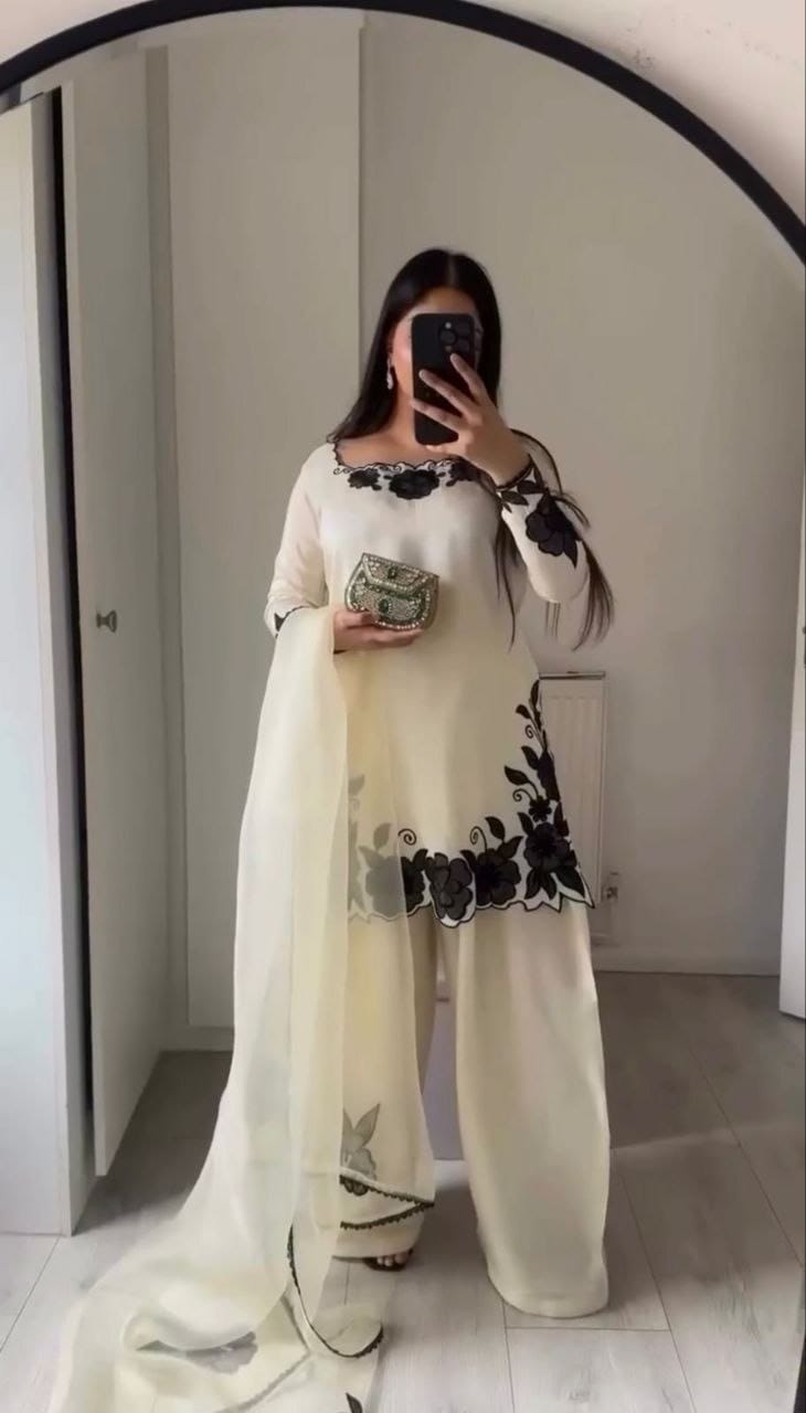 The Pearl Ivory Edit: White Silk Farshi Salwar Suit