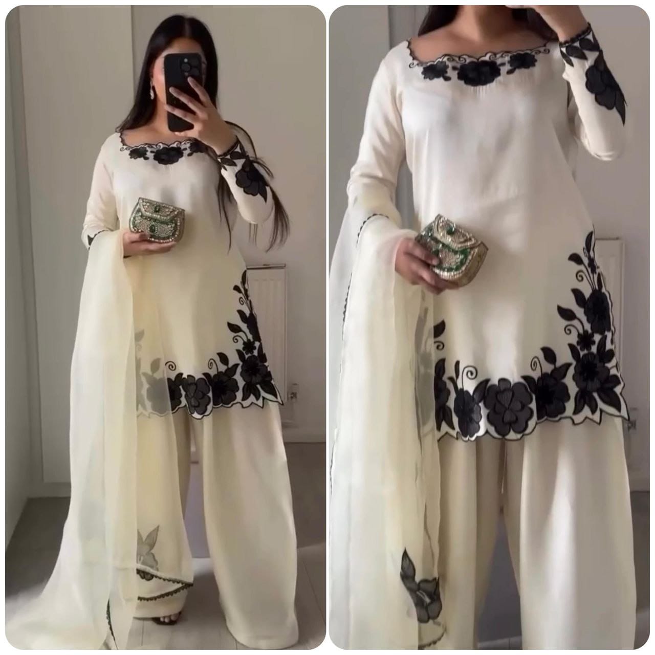The Pearl Ivory Edit: White Silk Farshi Salwar Suit