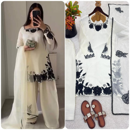 The Pearl Ivory Edit: White Silk Farshi Salwar Suit
