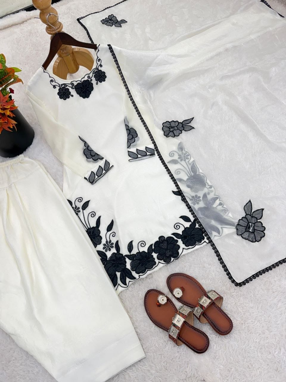 The Pearl Ivory Edit: White Silk Farshi Salwar Suit