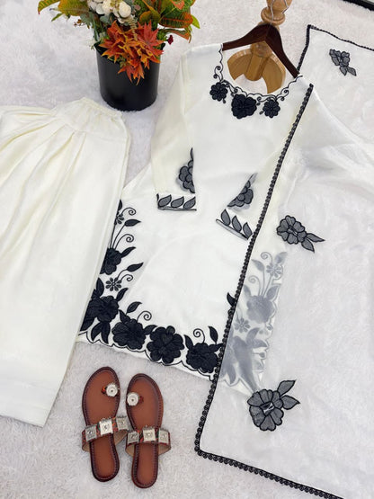 The Pearl Ivory Edit: White Silk Farshi Salwar Suit