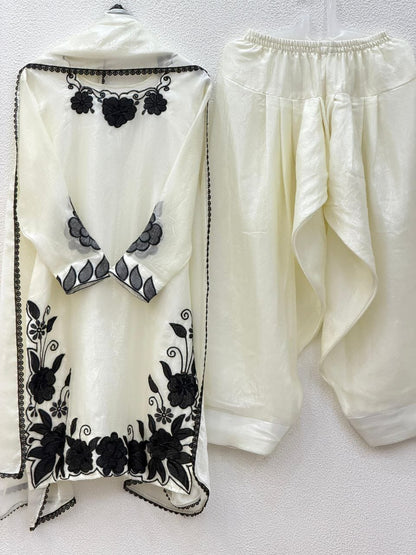 The Pearl Ivory Edit: White Silk Farshi Salwar Suit