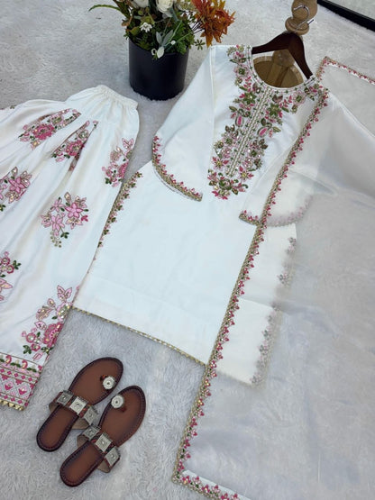Elara French Crepe Farshi Salwar Suit Set