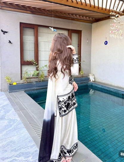 Exquisite Nidal Artistry: The Designer Farshi-Palazzo Set