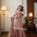 The Dusty Rose Royale: Fendy Silk Sharara Ensemble with Real Mirror Work