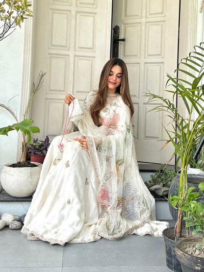 Exclusive Designer Sequin Embroidered 3-Piece Gown Set