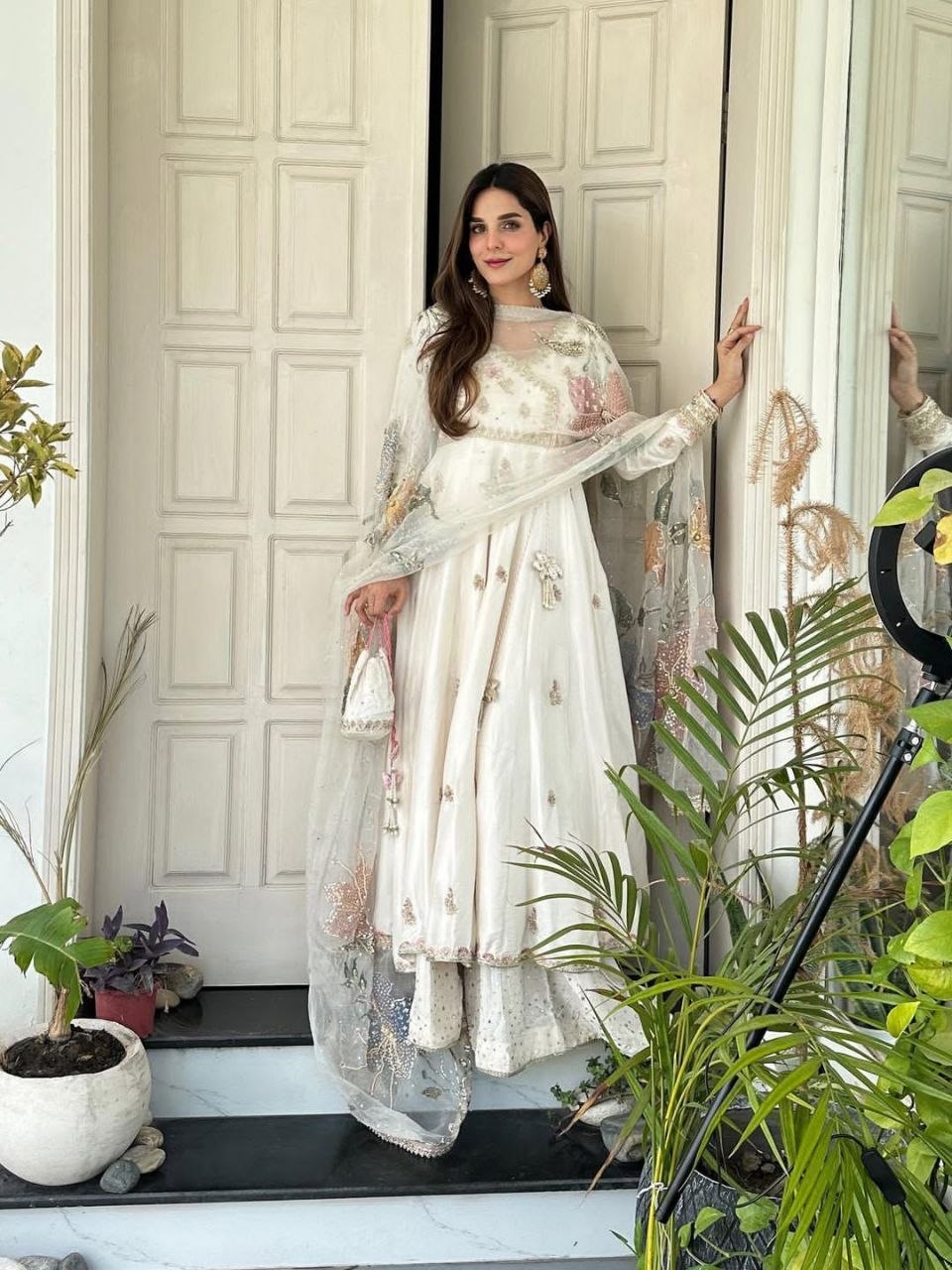 Exclusive Designer Sequin Embroidered 3-Piece Gown Set