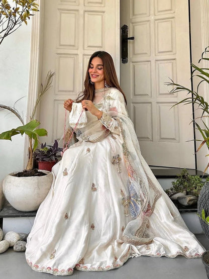 Exclusive Designer Sequin Embroidered 3-Piece Gown Set