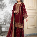 Maroon Party Wear Silk Embroidery & Sequins Work Fully Stitched Salwar Suit Set