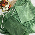 Green Ombre Handcrafted Lucknow Chikankari Rayon 3-Piece Set Plus Sizes