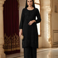 Black Handcrafted Lucknowi Chikankari & Mukaish Work Rayon Set